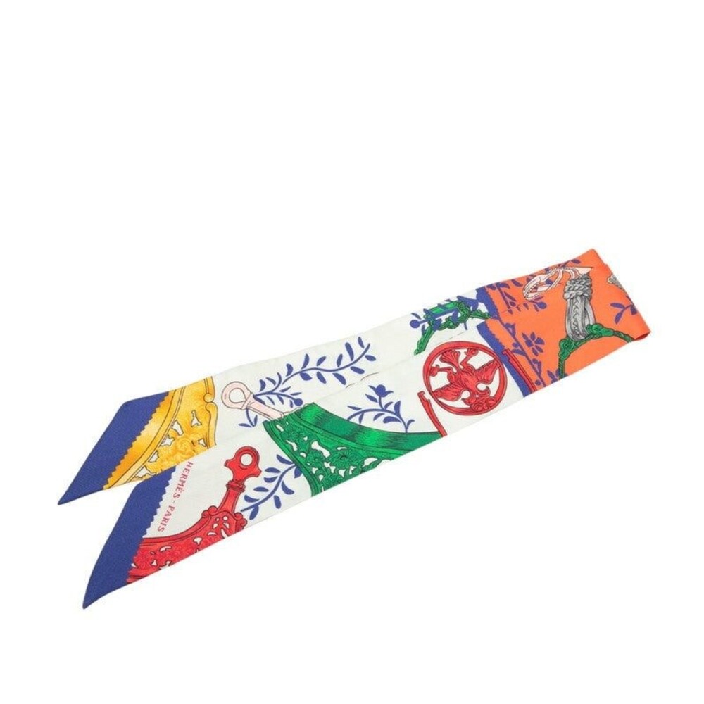 Hermes Twilly Etriers Remix Silk Scarf Multicolor